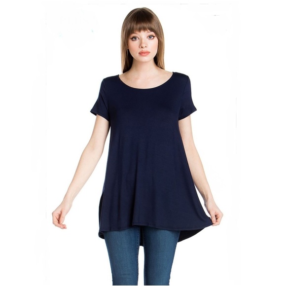 NWT Sweet Pea Plus Short Sleeve Crisscross Back Tunic - Picture 1 of 4